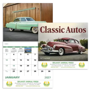 Classic Autos Wall Calendar - Stapled